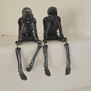 Black Skeleton Figurines Speak And See No Evil